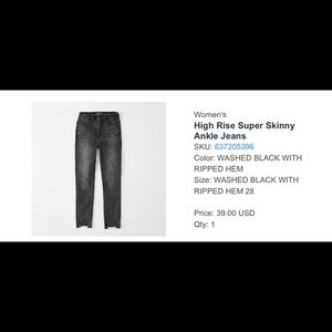 Abercrombie & Fitch High Rise Super Skinny Jeans